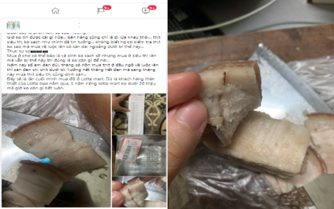 Khách hàng tố thịt lợn trong siêu thị Lotte Mart nghi nhiễm sán?